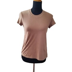James Perse Crew Neck Tee T-Shirt Top Brown New
